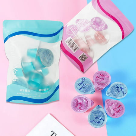 Bllzib Disposable Clean Mouth Jelly Cup Mouthwash Water Mint and Rose Flavors 20PC 13ml