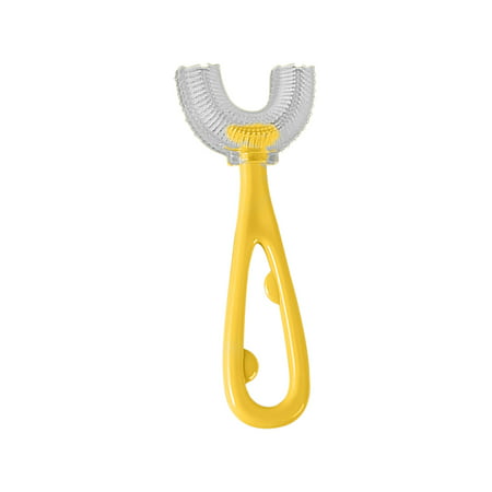 F#7681，Kids U-Shaped Toothbrush Full Mouth Toothbrush Soft Silicone Brush Head U-Shaped Toothbrush Full Mouth Toothbrush Manu