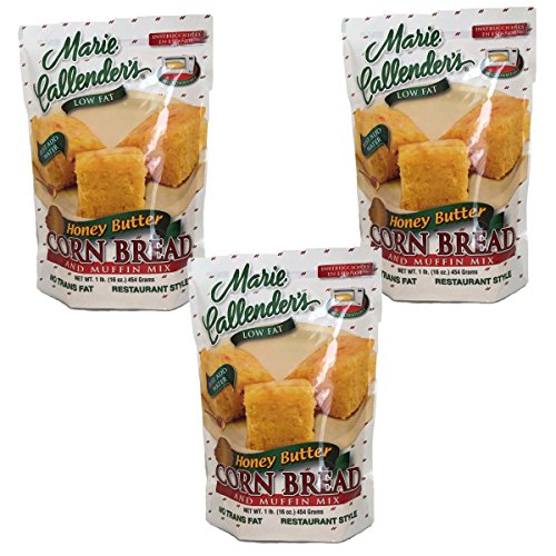 Marie Callender's Low Fat Honey Butter Cornbread Mix - 3, 16oz Pouches - No Trans Fat, Microwaveable
