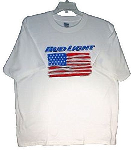 Bud Light Beer American Flag White T-Shirt Size Xl