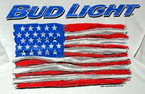 Bud Light Beer American Flag White T-Shirt Size Xl thumbnail
