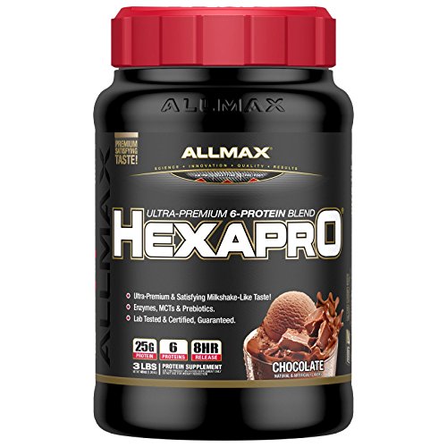 ALLMAX Nutrition, Hexapro, Ultra-Premium 6-Protein Blend, Chocolate, 3 Lbs (1.36 Kg),Vitaminder, Power Shaker Bottle, 20 Oz Bottle thumbnail