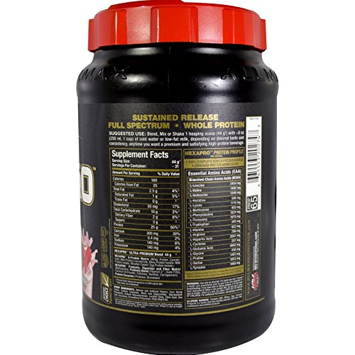ALLMAX Nutrition, Hexapro, Ultra-Premium 6-Protein Blend, Strawberry, 3 Lbs (1.36 G),Vitaminder, Power Shaker Bottle, 20 Oz Bottle