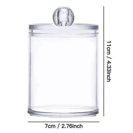 Buodes Transparent Plastic Medicine Jar  Cosmetic Cotton Ball Cotton Swab Storage Jar