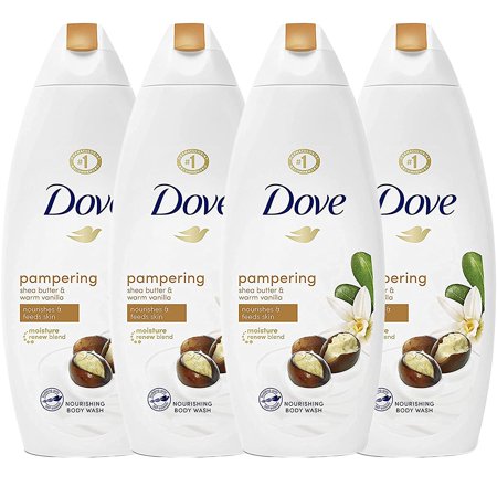 Dove Pampering Body Wash with Shea Butter and Vanilla  Skin Natural Moisturizers  25.3 Ounce (Pack of 4)