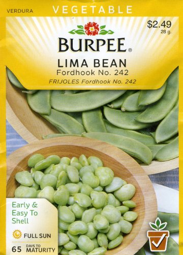 Burpee 65359 Bean, Bush Lima Fordhook 242 Seed Packet