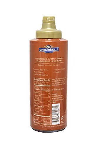 Ghirardelli - 16 Oz Chocolate, 17 Oz Caramel & 23 Oz Hot Fudge Topping Squeeze Bottle - Set of 3 - with Exclusive Measuring Shot Glass thumbnail