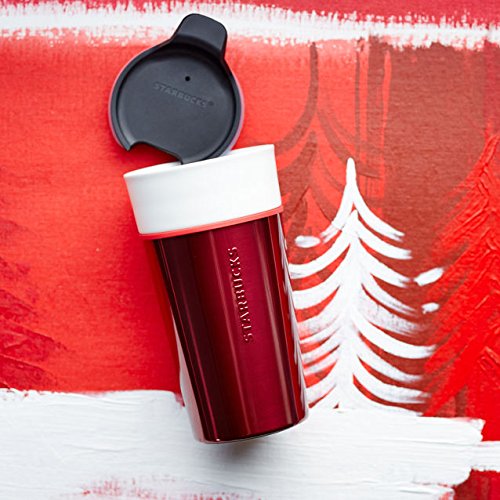 Starbucks Ceramic & Stainless Mug - Red, 12 Fl Oz
