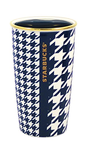 Starbucks Navy Houndstooth Double Wall Traveler, 12 Fl Oz