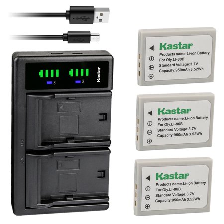 Kastar 3-Pack Battery and LTD2 USB Charger Replacement for Nytech DS-7210  DS7210  Nytech DS-8210 DS8210  Nytech DS-8310  DS8310  Nytech DM-6331  DM63