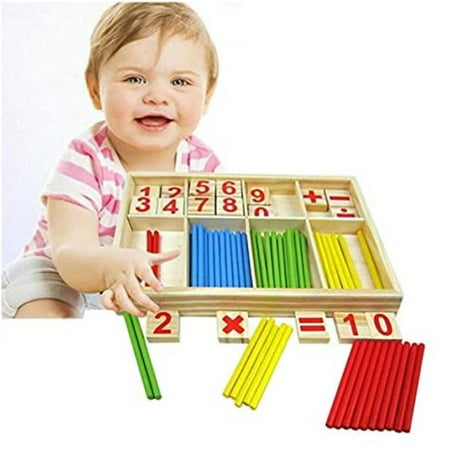 Usupdd Wooden Toy Round Number Stick Combined Counting Stick WANG220810-4542