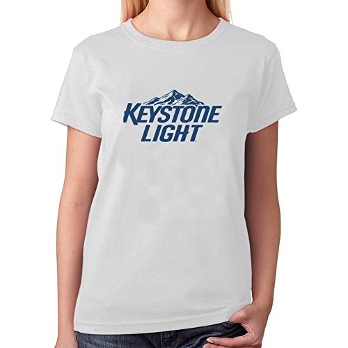 Fangbai Liu Women's Keystone Light Beer Short Shirts XXL White