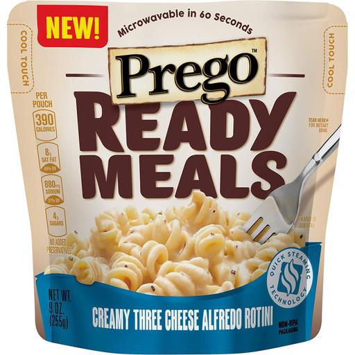 Prego Ready Meals, Creamy Three Cheese Alfredo Rotini, 9 Oz (Pack Of 6)