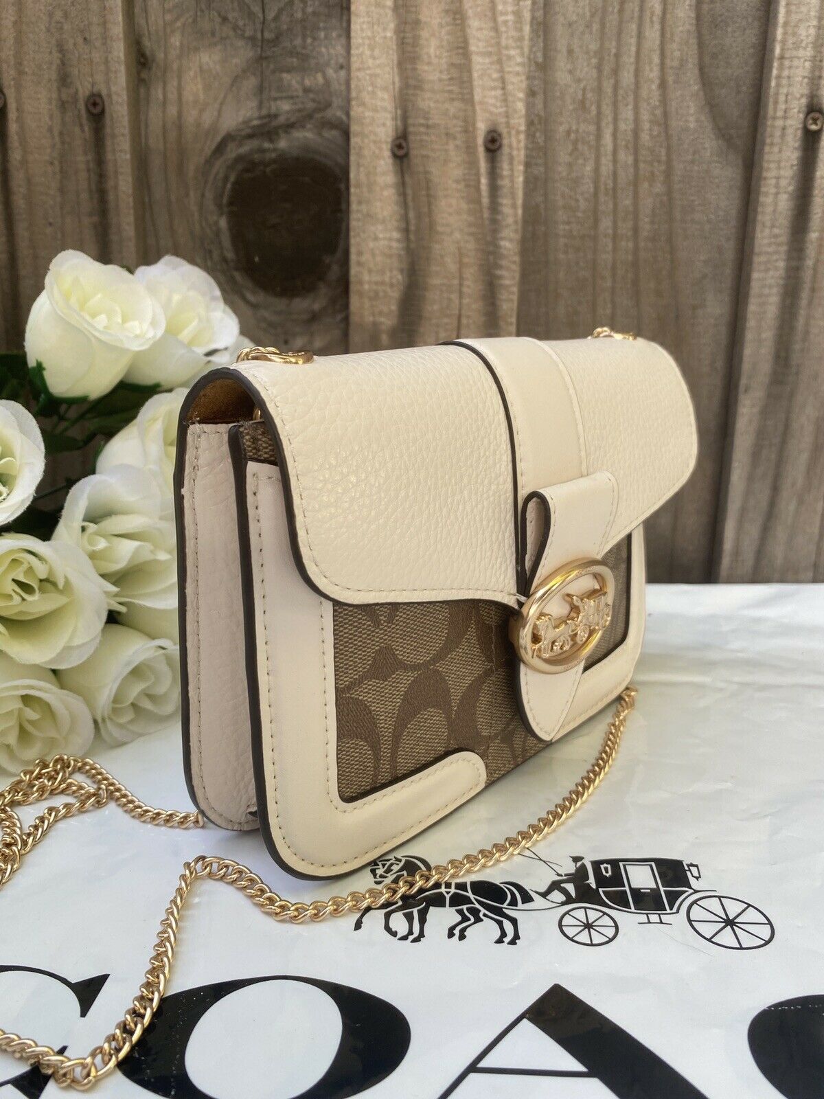 NWT Coach Georgie Crossbody in Signature Canvas 7287 thumbnail
