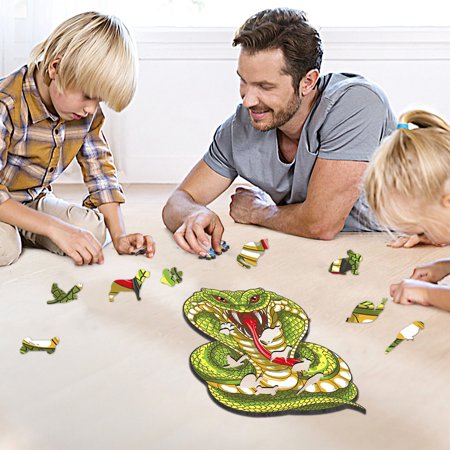 Adult and Children Educational Holiday Gift Snake-shaped Wooden Puzzle - 2022 New Toys Adult and Children B#2540