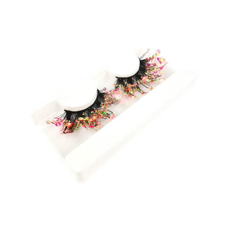 S^4542，Color Fluorescent 3D False Eyelashes Natural Nude Makeup Stage Makeup Glitter Sequins Drill Thick Exaggerated Eyelashe
