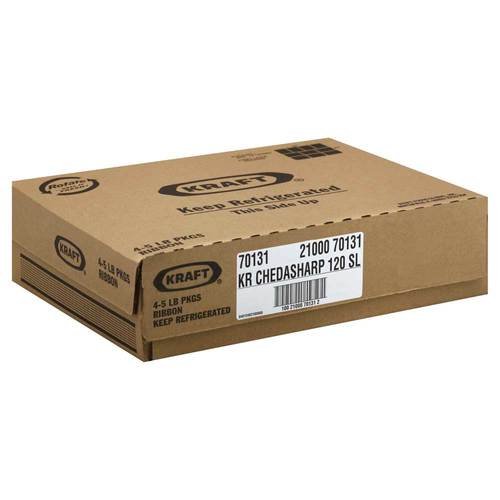 Kraft Regular Sharp Cheddar Sliced Cheese, 5 Pound -- 4 per Case.