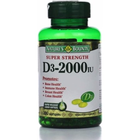 Nature S Bounty D-2000 IU Softgels  Super Strength 200 Ea (Pack of 2)