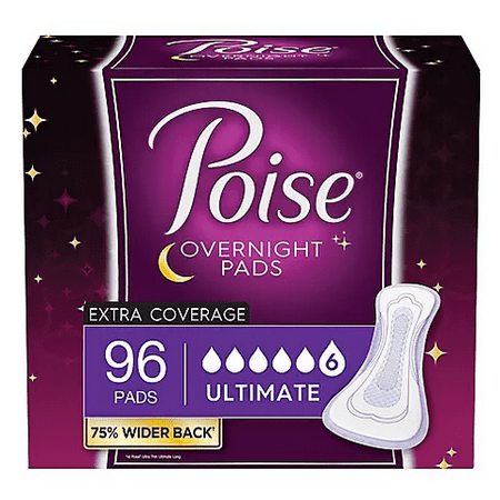 Poise Overnight Pads  Ultimate Extra Coverage Pad (96 Ct.)