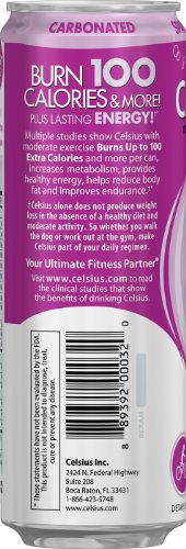 Celsius Sparkling Wild Berry, 12-Ounce Cans (Pack of 24) thumbnail