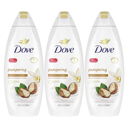 3-Pack Dove Body Wash for Dry Skin Shea Butter with Warm Vanilla Cleanser That Effectively Washes Away Bacteria While Nourishing Your Skin 22 Oz