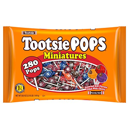 Tootsie Pops Roll Mini with Chocolatey Center  280 Count  50.37 Ounce Bag  5 Flavors  Multi
