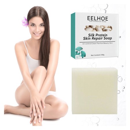 Silk Protein Repair Soap  Silk Protein Soap  Ultra-Long Brush Oil Cleansing Soap  Moisturizing Acne Repair  Milk Soap  Silk Protein Soap