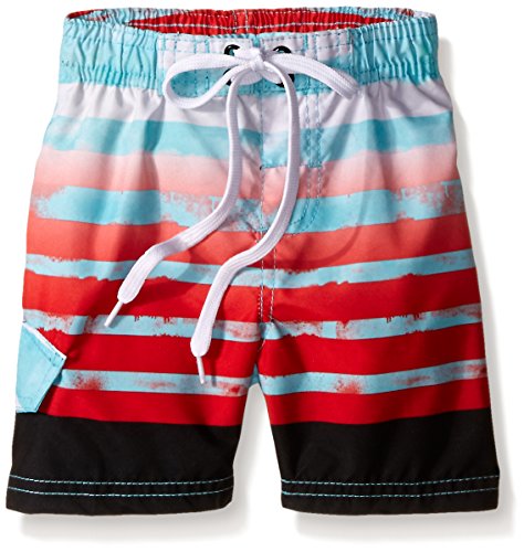 Kanu Surf Little Boys' Toddler Reflection Stripe Swim Trunk, Aqua, 3T