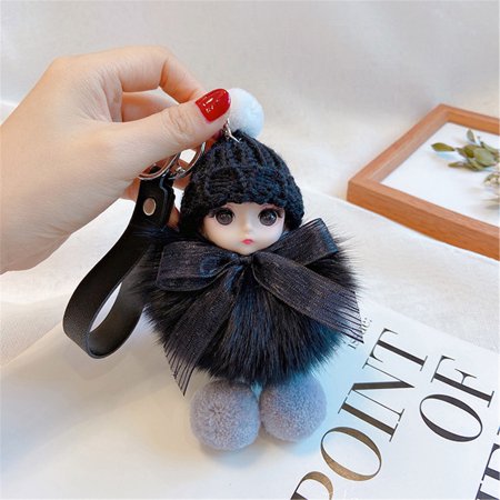 Cute Furs PomPom Baby Dolls Key Chains Keyrings Bag Charm Pendant - 2022 New Toys Cute Furs PomPom A812#9303