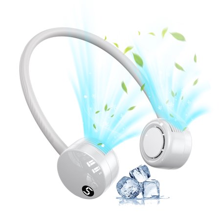 Usupdd USB Portable Neck Hanging Fan Cold Fan Handheld Rechargeable Mute Sports Fan 5-Speed Adjutable Prevent Pinching Hair UsupddWFF220811-7950