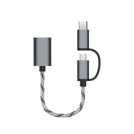Usupdd USB C Adapter 2 in 1 Type C & Micro USB Cable to USB 3.0 Adapter OTG for Type-C Usupdd 2208-6858