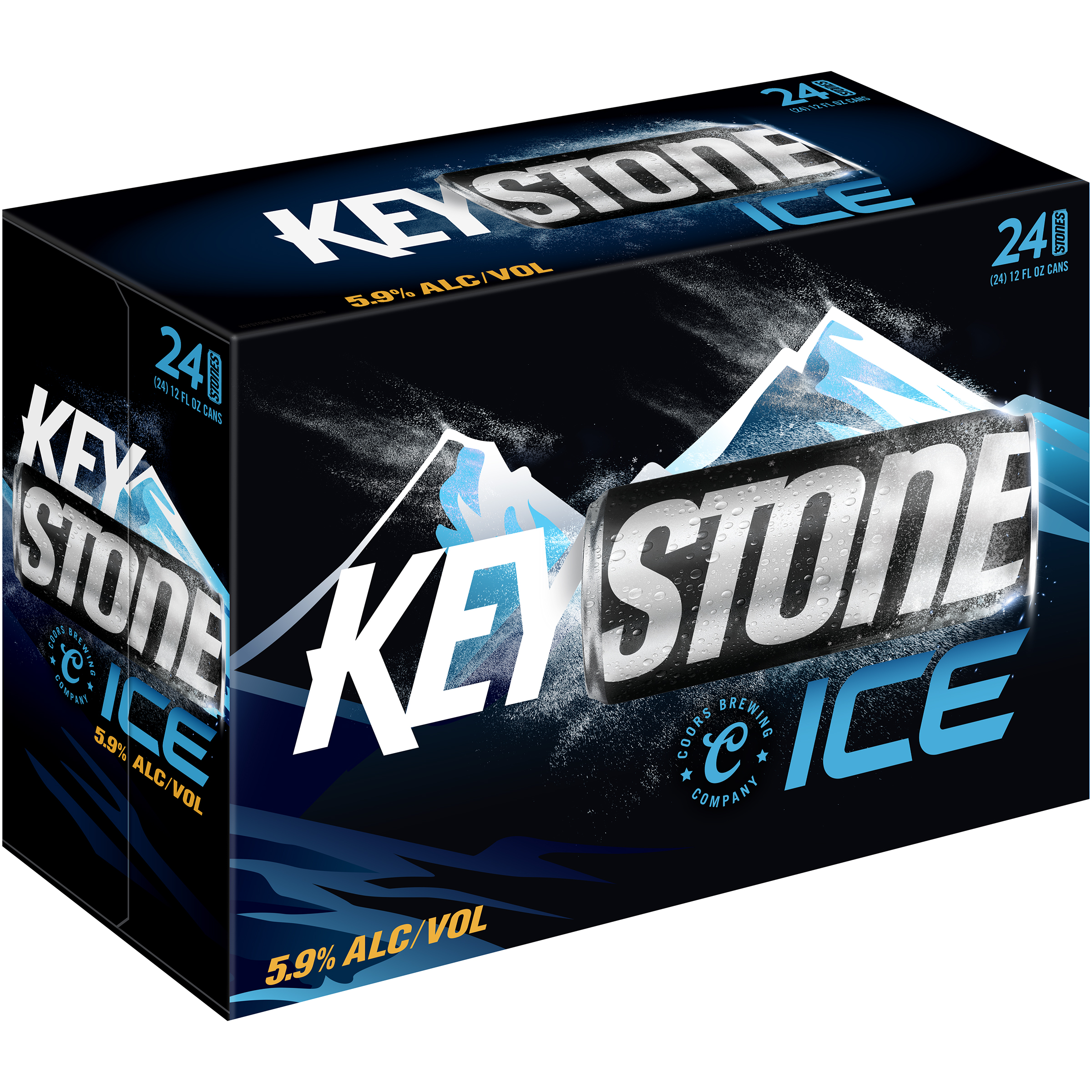 Keystone Ice Lager Beer, 24 Pack, 12 Fl. Oz. Cans, 5.9% ABV