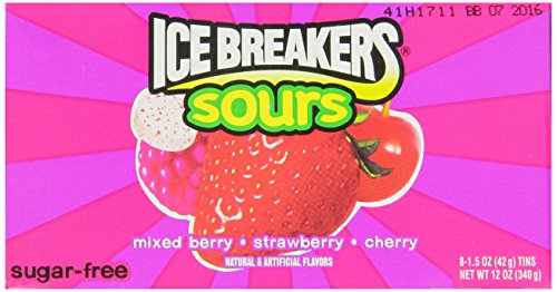 Ice Breakers Sours (Mixed Berry, Strawberry & Cherry), 1.5-Ounce Tins (Pack of 8) thumbnail