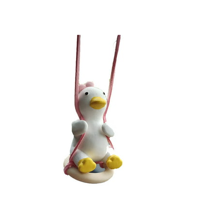 Allasfun Car Dashboard Decoration Accessories-Duck with Helmet and Chain Doll Toy for Fit SA9