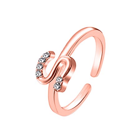 R#7681，Letter Ring 26 English Letter Art Design Combination Diamond Couple Gift，P#7681 ZF8