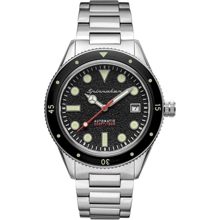 FULenQnu Midsize Cahill Mens Automatic 3 Hands Watch with Black Dial and Solid Stainless Steel Bracelet - SP-5075-11
