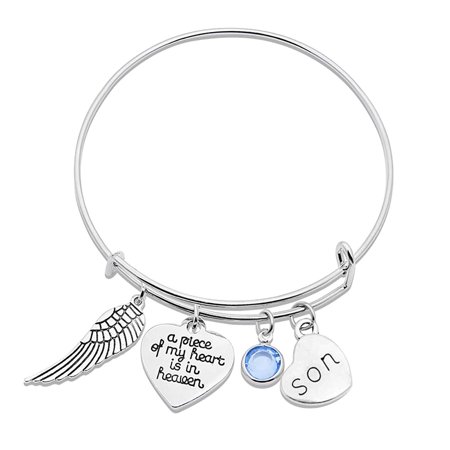 U#7751，Family Bracelet a Piece of My Heart Angel Wing Dad Mom Lettering Bracelet，P#7751 GU7