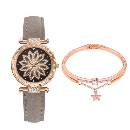 T#4723，Women Watches Set S Tarry Sky Ladies Bracelet Watch Casual Leather Sports Q Uart，I#4723 NF3