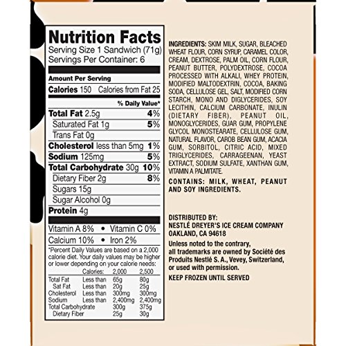 Nestle, Skinny Cow, Low Fat Ice Cream Sandwiches, Chocolate Peanut Butter thumbnail