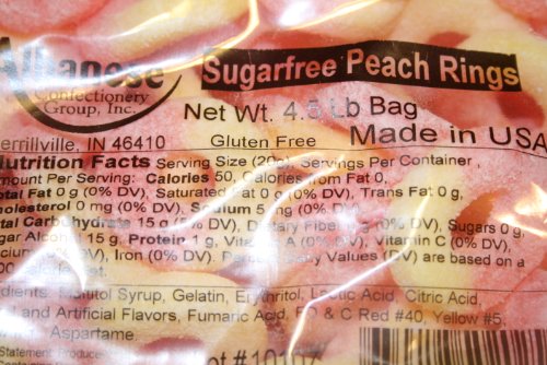 Peach Rings Sugar Free Gummy Candy, 9Lbs thumbnail