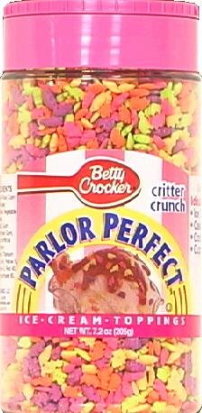 BETTY CROCKER, PARLOR PERFECT CRITTER CRUNCH SPRINKLES