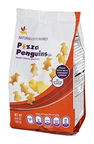 PIZZA PENGUINS BAKED SNACK CRACKERS, CHEDDAR CHEESE