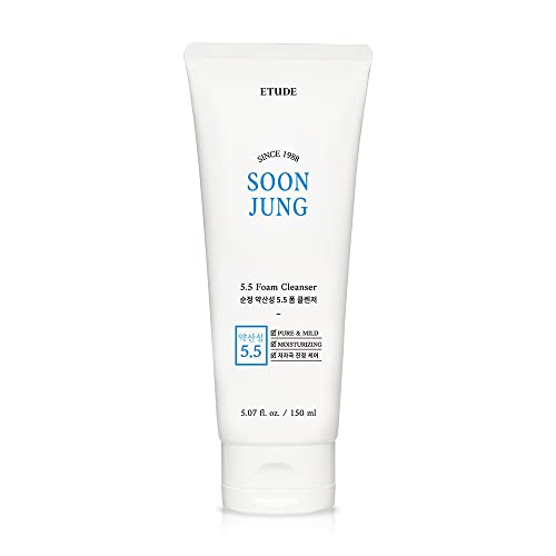ETUDE SoonJung 5.5 Foam Cleanser 150ml #21 | Low PH Skin Moisturizing Cleansing Foam Wash | Sensitive Skin Hypoallergenic Facial Cleanser | Stress-Fre