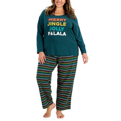 Family Pajamas Women's Plus Size Merry Jingle Mix It Pajamas Set, Created for Macy's - June Bug