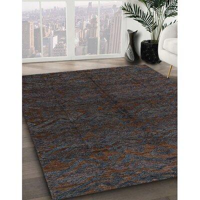 Blue Area Rug - Bungalow Rose 100% Machine Washable Abstract 4542 Area Rug Polyester/Chenille in Blue, Size 84.0 W X 0.08 D in | Wayfair