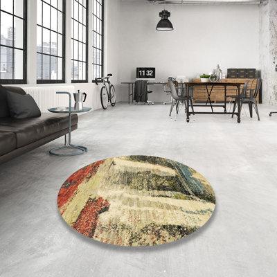 Gray/White Area Rug - 17 Stories 100% Machine Washable Abstract 2564 Area Rug Polyester/Chenille in Gray/White, Size 96.0 W X 0.08 D in | Wayfair