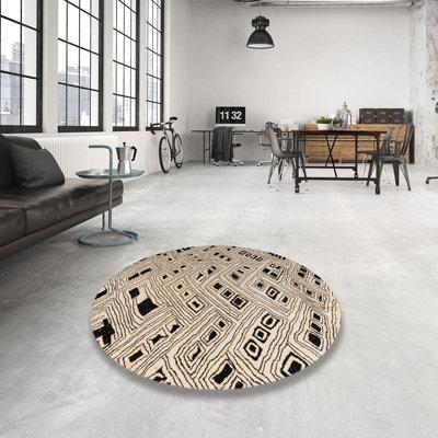 Black Area Rug - Foundry Select 100% Machine Washable Abstract 4742 Area Rug Polyester/Chenille in Black, Size 72.0 W X 0.08 D in | Wayfair