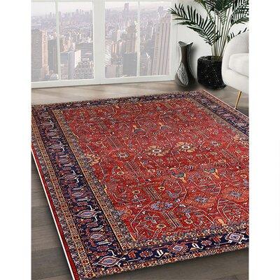 Black/Brown/Red Area Rug - Bungalow Rose 100% Machine Washable Midcentury Modern 2289 Area Rug Polyester/Chenille in Black/Brown/Red | Wayfair