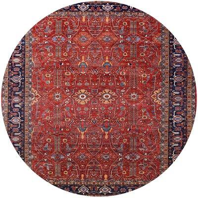 Black/Brown/Red Area Rug - Bungalow Rose 100% Machine Washable Midcentury Modern 2289 Area Rug Polyester/Chenille in Black/Brown/Red | Wayfair