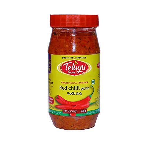 Telugu Foods Red Chilli Pickle With Garlic 300gm